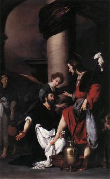 Bernardo Strozzi : St Augustine Washing the Feet of Christ